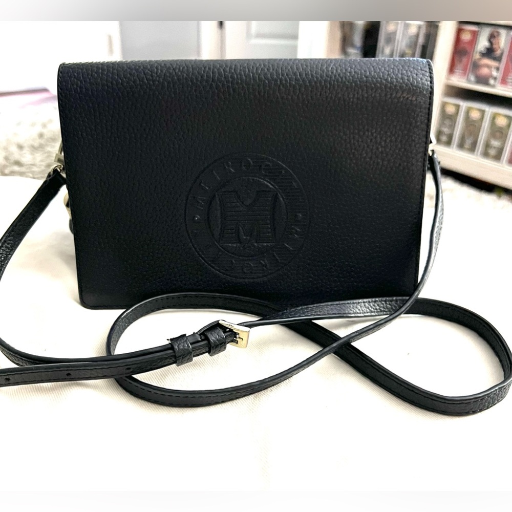 Metro City Crossbody Satchel Bag Black Leather Shoulder Purse Clutch Womens Gift